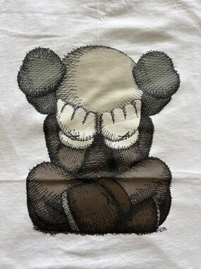 Uniqlo Neutral Brown and Gray Bear Graphic Print